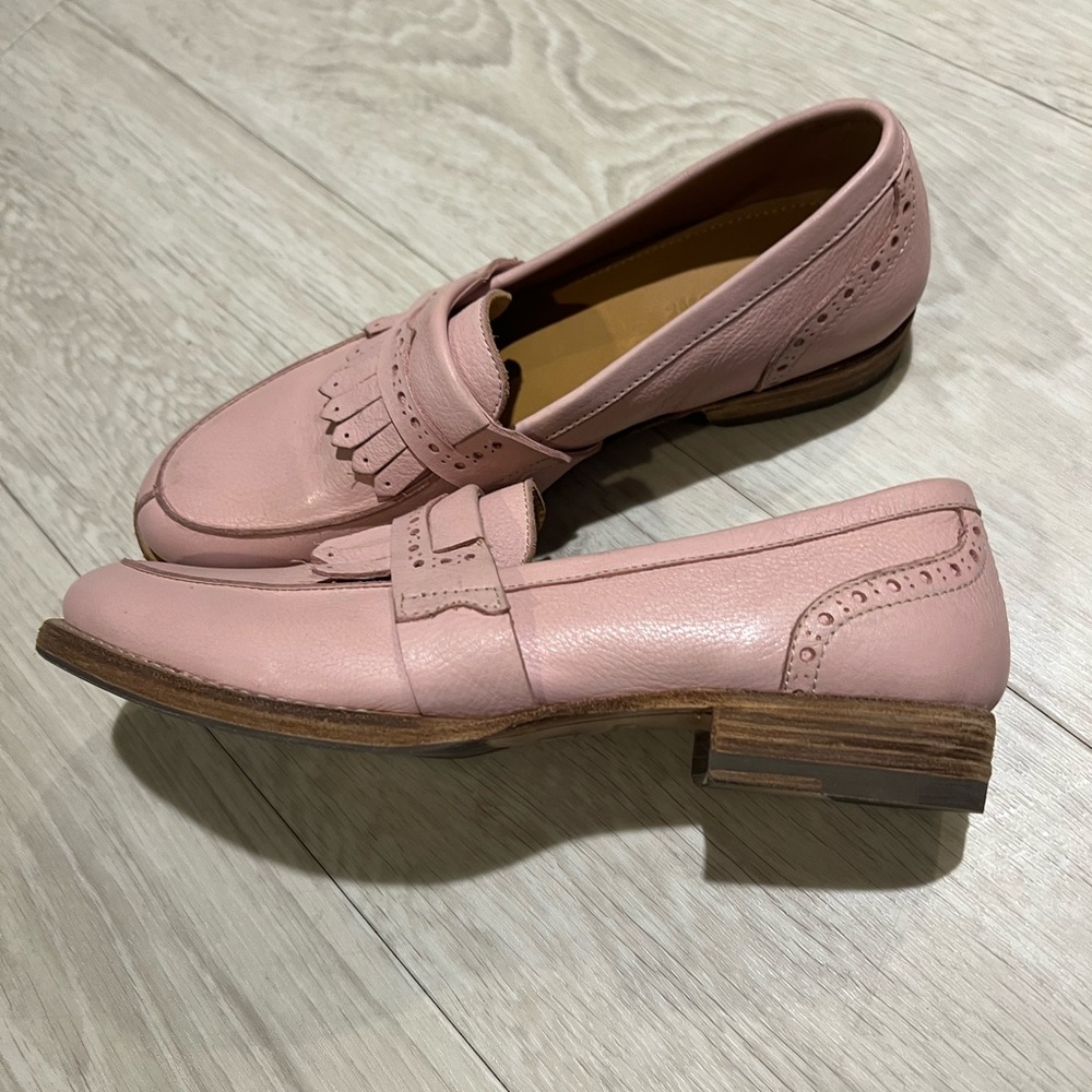 Pink Leather Loafers